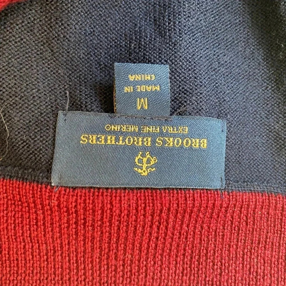 Brooks Brothers 100% Extra Fine Merino Wool 1/4 Zip Sweater Unisex Adult Size M - Picture 4 of 6